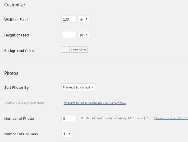 The Instagram Feed plugin lets you tweak various settings and sort images by date.