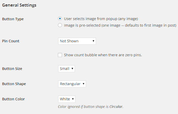 Die Pinterest Pin It-Schaltfläche bietet eine Vielzahl von Anpassungsoptionen.