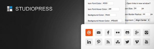 Simple Social Icons is an easily customizable plugin that lets you post links to your social channels on your blog.