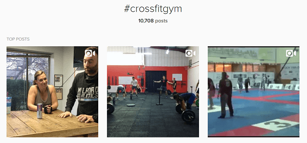 If you have a crossfit gym, use that as one of your 30 diverse hashtags.