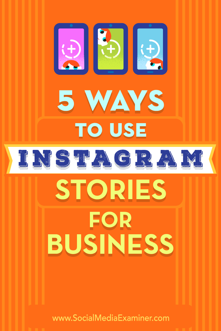 5 Ways to Use Instagram Stories for Business by Matt Secrist on Social Media Examiner.