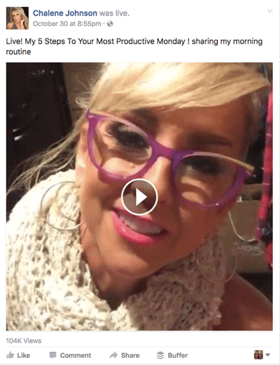 A late night Facebook Live broadcast from Chalene Johnson.