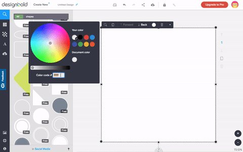 Select a color for your DesignBold overlay.