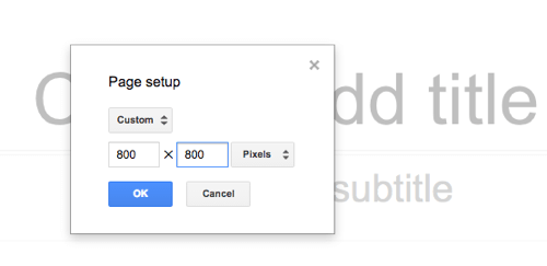 Choose the size of your Google Slides graphic.