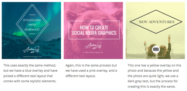 Create different variations of social media images.