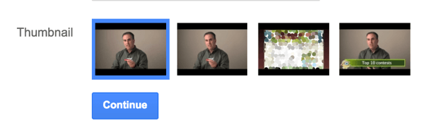Select a thumbnail for your YouTube ad.