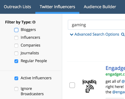 BuzzSumo offers several types of filters to sort your search results.