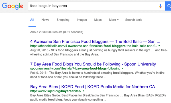 Add a relevant keyword to filter your Google search.