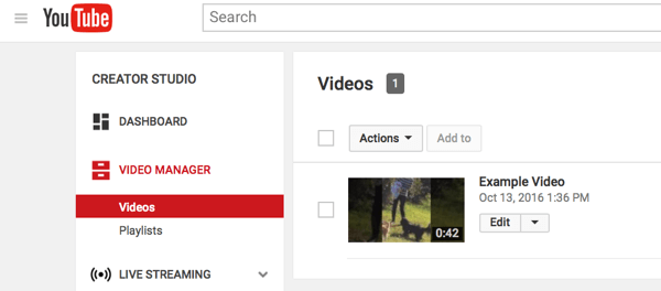 You can find the Video Manager in YouTube's Creator Studio.