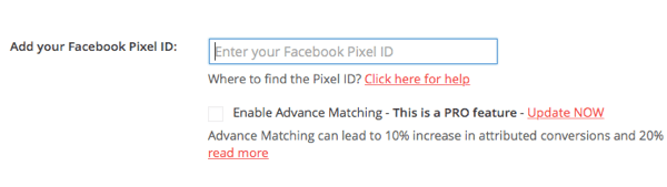 Paste your pixel ID from Facebook in the PixelYourSite plugin.