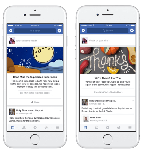 Facebook introduced a new marketing program to invite people to share and talk about events and moments that are happening in their communities and around the world.