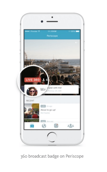 Periscope is testing Live 360 video with select partners and will roll out this feature more broadly in the coming weeks.Â