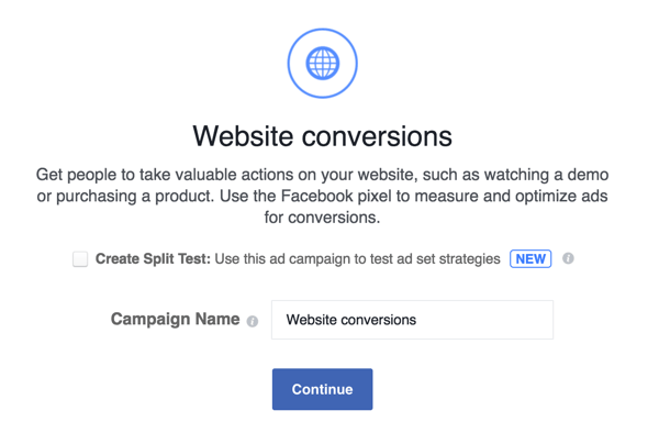 Enter a name for your Facebook ad campaign.