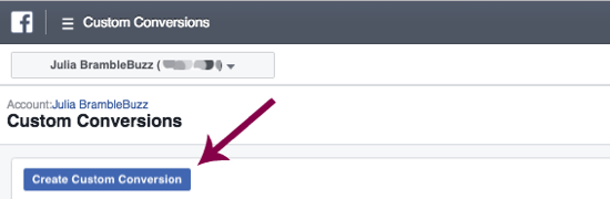 Click Create Custom Conversion.