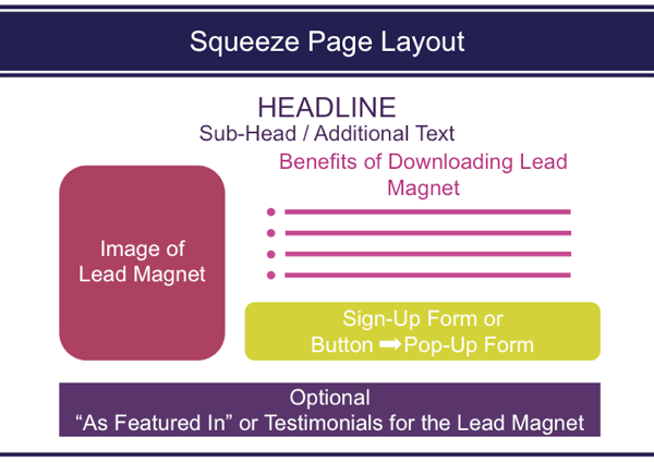 This is a standard format for a simple squeeze page.