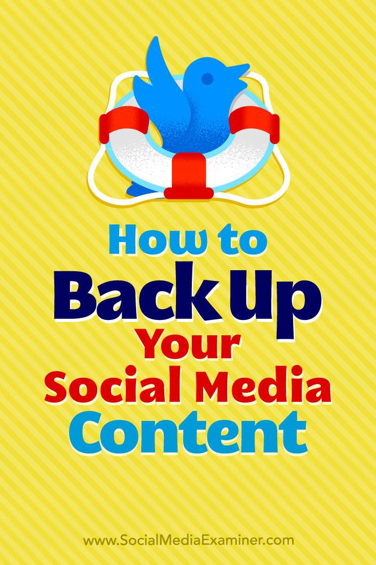 How to Back Up Your Social Media Content by Kristi Hines on Social Media Examiner.