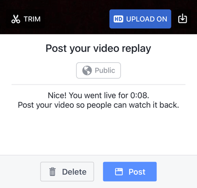 After you create and post a social video, be sure to save a copy to your smartphone.