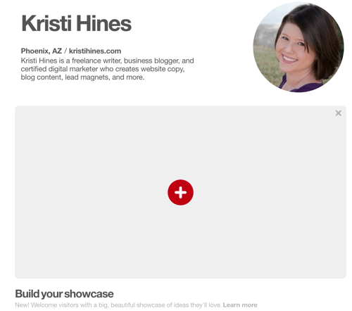 Find out if you have the Pinterest Showcase feature.