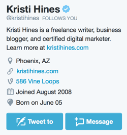 Add a Message button to your Twitter profile.