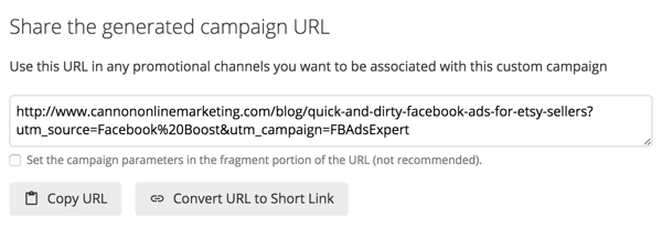 Google's URL Builder generates a special link you can share.