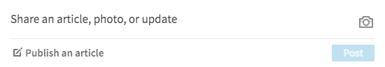 Share content or publish an article right from your LinkedIn profile.
