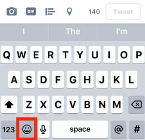 Click the globe or smiley face icon to access your emoji keyboard on mobile.