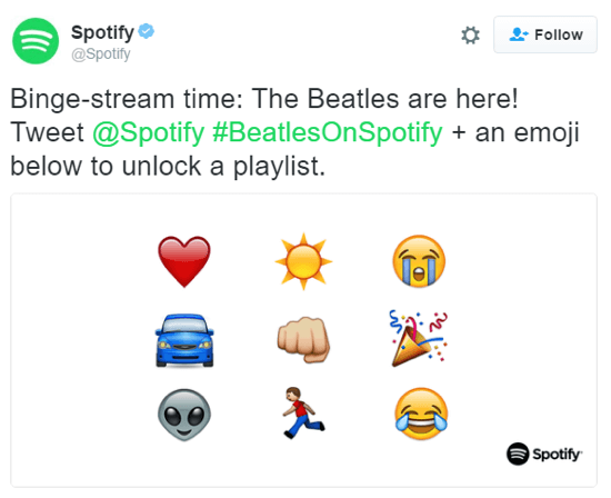 These emojis were given new meaning when Spotify let fans use them to unlock Beatles playlists.