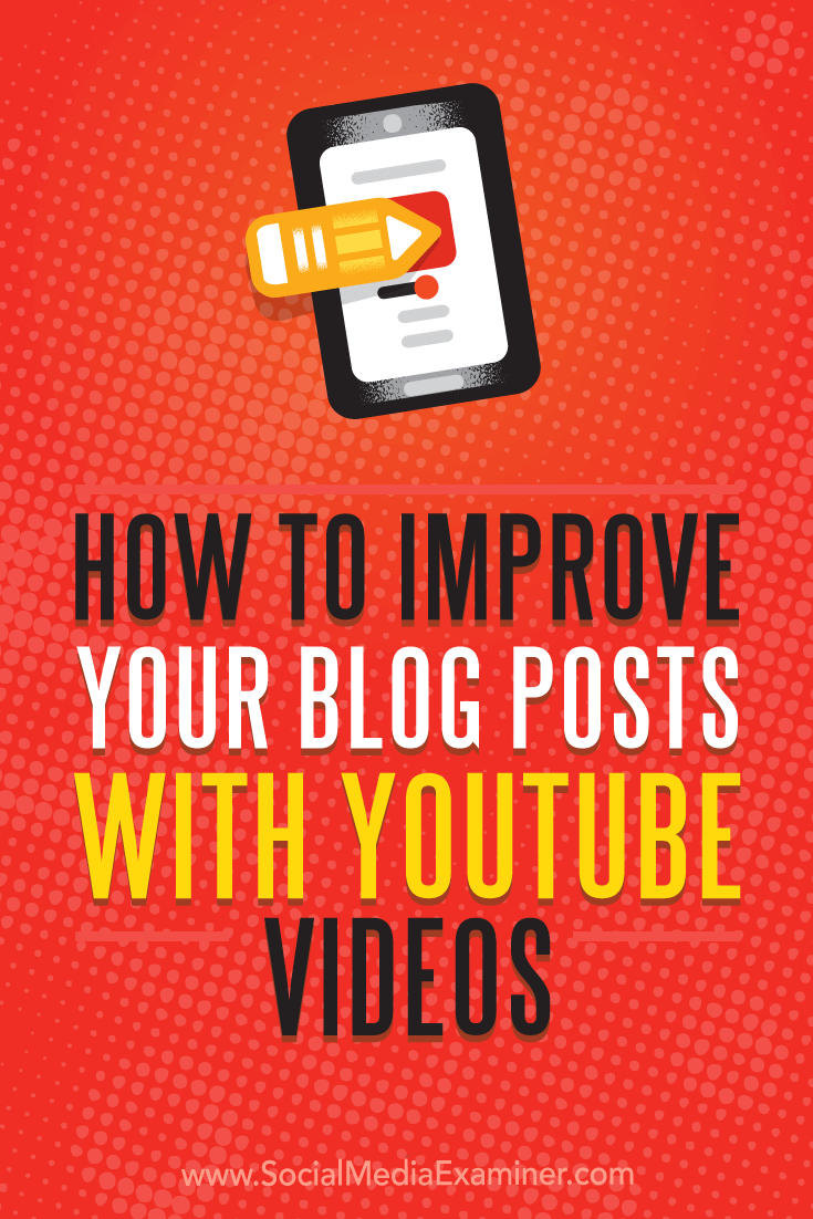 How to Improve Your Blog Posts With YouTube Videos by Ana Gotter on Social Media Examiner.