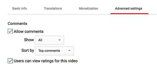 You can also customize how comments will appear on your YouTube channel if you do choose to allow them.