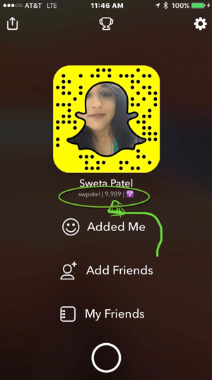 Sie können den Snap-Score für alle Snapchat-Benutzer anzeigen, die Ihnen folgen.