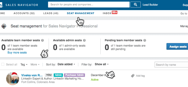 Enterprise accounts that use Team Link get access to the Seat Management function.