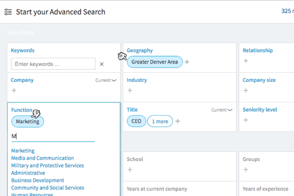 Sales Navigator offers 22 filters for advanced search.