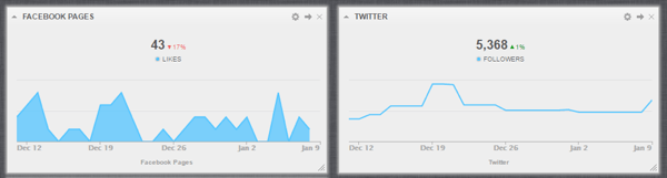 Cyfe displays social media metrics for all of your social networks in one dashboard.