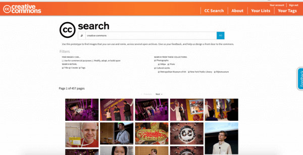 Creative Commons is beta testing a new CC Search feature.