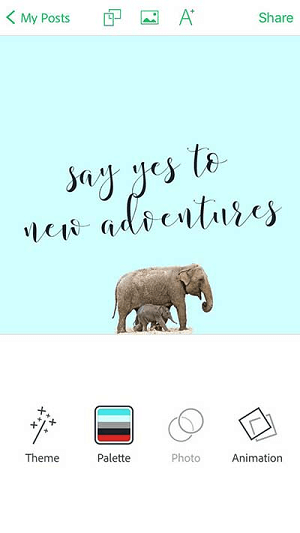 Animate images easily with the Adobe Spark Post app.
