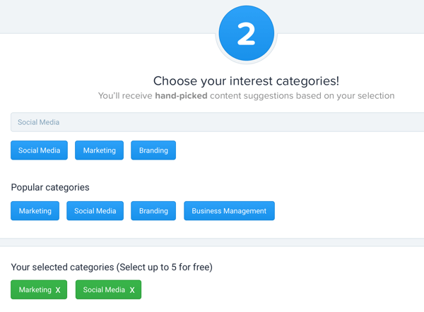 Quuu helps you curate content by hand-selecting suggestions based on categories that interest your audience.