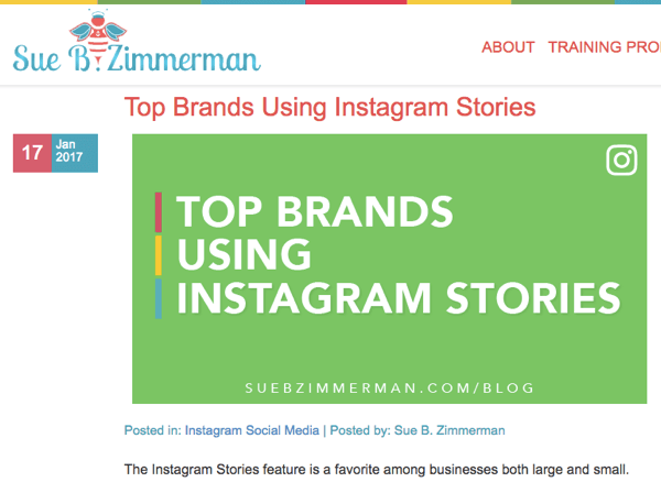 Social Media Examiner 2017 Top 10 Blog Contest winner, Sue B. Zimmerman.