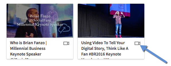 In the new LinkedIn user interface, videos sport the camera icon.