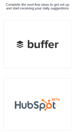 Quuu integrates with both Buffer and HubSpot.