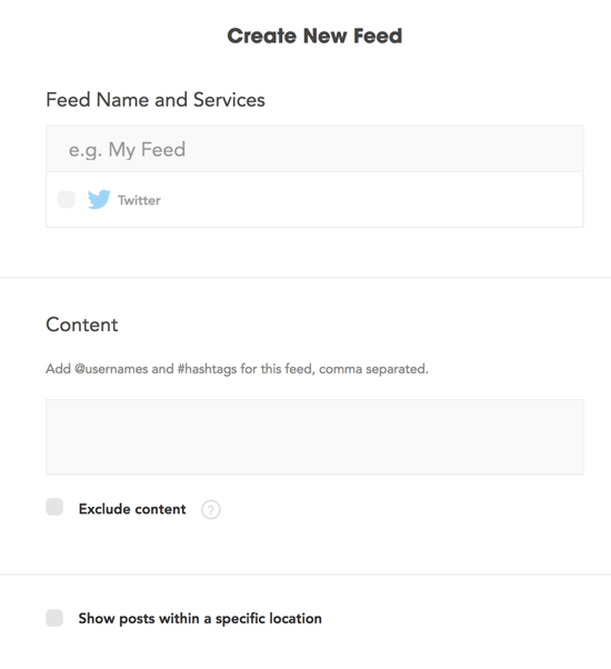 You can create Waaffle feeds based on individual accounts or specific hashtags.