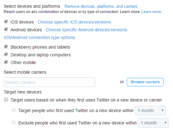 Segment your campaigns by device to reach mobile users, desktop users, or both.