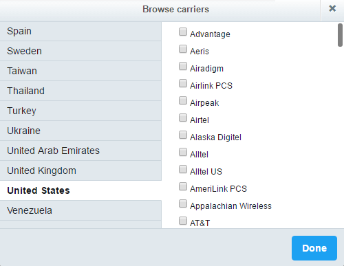 You can target by country and carrier.