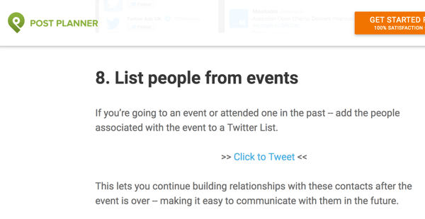 Twitter followers can share a quote and link back to your article simply by clicking the click to tweet option.