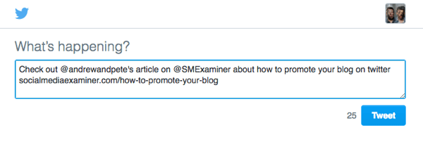 When users click a click to tweet link, Twitter opens and they can edit the content you prepared.