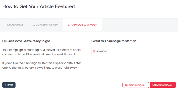 MissingLettr.com takes care of promoting your blog post for 12 months.