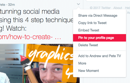 Pin your most recent blog post to the top of your Twitter timeline.