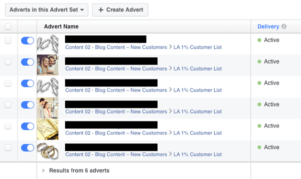 aCreate multiple Facebook ads and split test their performance.