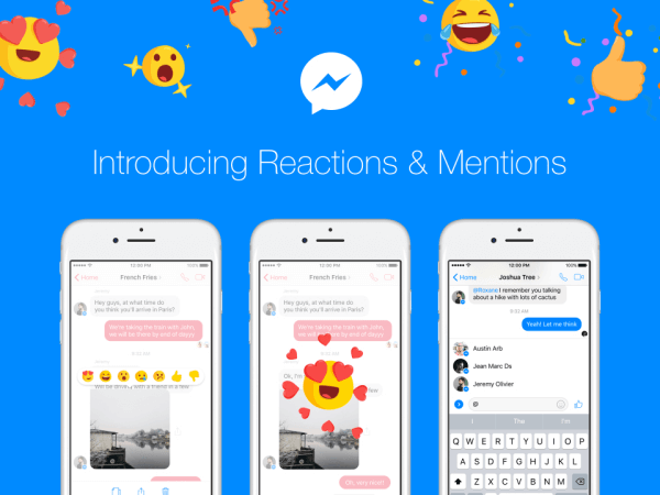 Facebook Messenger is rolling out Reactions and Mentions globally over the coming days.