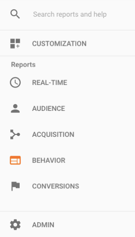 The five basic Google Analytics reports.