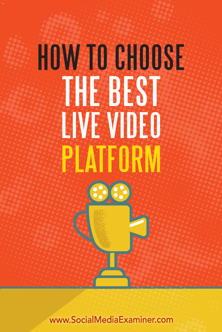 How to Choose the Best Live Video Platform by Joel Comm on Social Media Examiner.